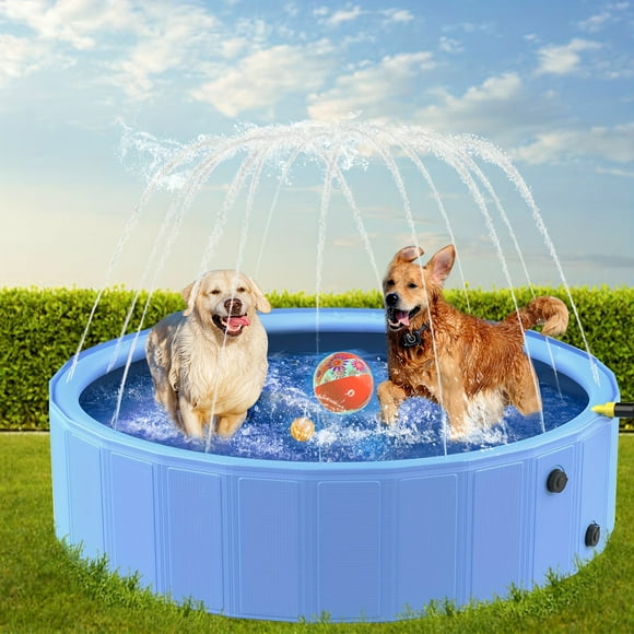 Foldable Dog Pool For Small Large Dogs, Portable Hard Plastic Swimming Pool