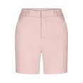 thumbnail image 4 of vigerkar Jorts Women, Y2k, Stretchy, Ladies Twill Shorts High Waisted Bermuda Shorts Casual Summer Dressy, 7 Inch Inseam Pink, M, 4 of 5
