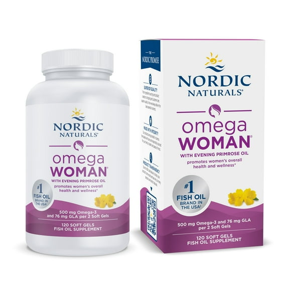 Nordic Naturals Omega Woman Softgels, 576 Mg, Lemon, Non-GMO, 120 Ct