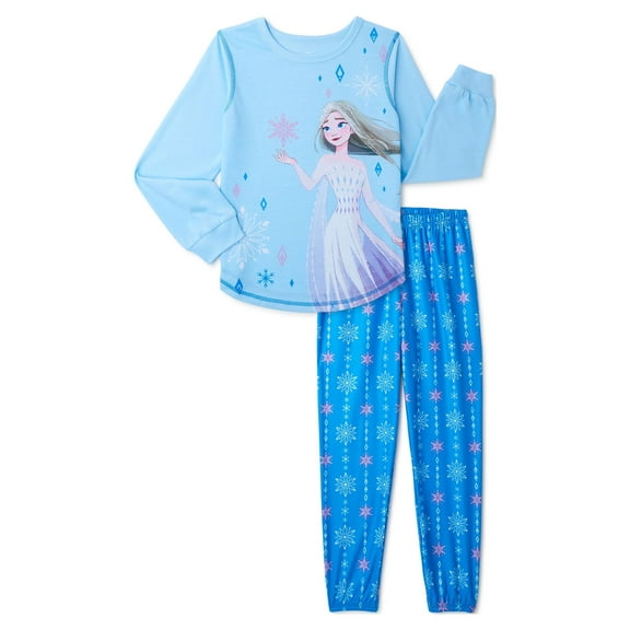 Disney Frozen 2 Girls Long Sleeve Top and Pants 2-Piece Pajama Set,  Sizes 4-12