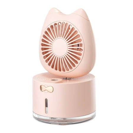 

2000MAh Humidifier Fan Adjustable Speed Usb Rechargeable - Pink