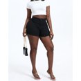 thumbnail image 6 of Gocolloa Women Plus Size Jean Shorts Stretchy 3.5" Sexy Trendy Patch Pocket High Waisted Denim Shorts Black 14W, 6 of 6