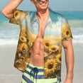 thumbnail image 7 of Susaid Sunflower Field Bliss Print Short Sleeve Shirts Button Down Casual Shirts Summer Beach Aloha Button Down Short Sleeve for Men ,3X-Large, 7 of 7