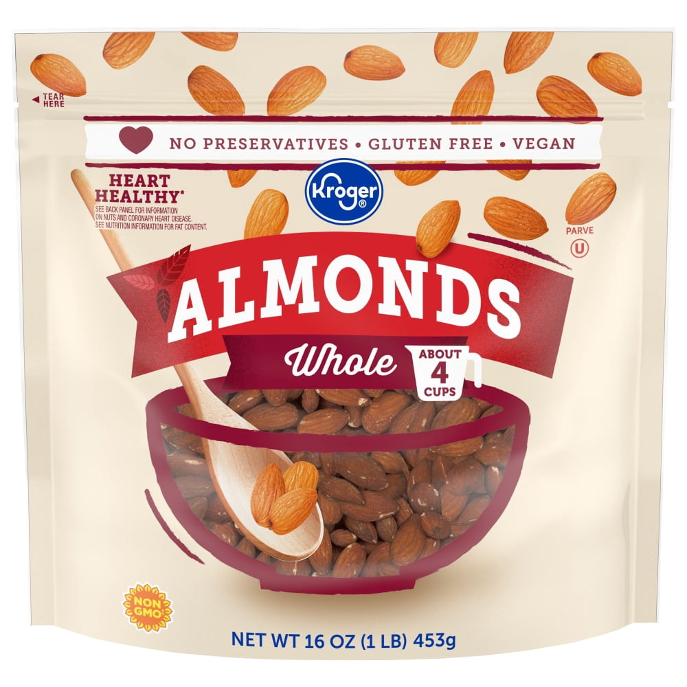 Kroger Whole Almonds 16 oz - 5 Pack