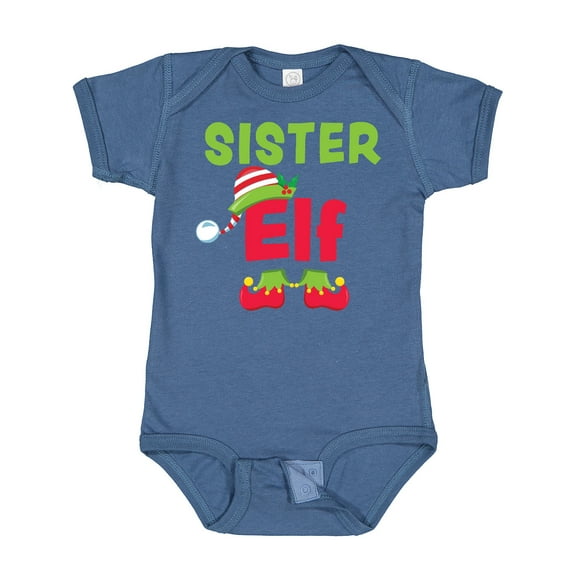 Inktastic Christmas Sister Elf Girls Baby Bodysuit
