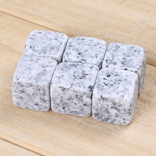 Batería de Cocina 6 uds. De piedras de whisky naturales para sorber cubitos de hielo, enfriador de vino, roca gris Likrtyny Libre de BPA