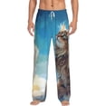 thumbnail image 2 of Lsque Blue Sky Winged Cat Print Men's Pajama Pants, Lounge Pant - Comfortable Home Wear,Elastic Waistband, Stylish Design-Medium, 2 of 9