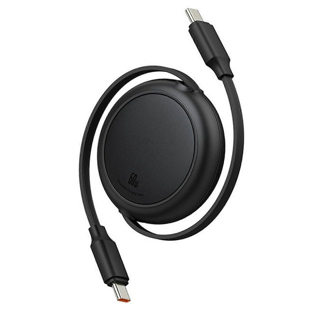 Type C Cable, USB C Cable Cord 3.3ft Fast Charge Cord,PD60W Type C Retractable Fast Charging DataSync Cord Purple
