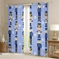 thumbnail image 2 of jejeloiu Cartoon Nutcracker Soldier Black Out Curtains,Christmas Festival Curtains Pack of 2 (42x63 Each),Blue Brown Bedroom Curtains For Girls,,Microfiber Bedroom Decor, 2 of 6