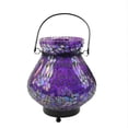 thumbnail image 4 of 6.5" Decorative Blue Mosaic Lota Glass Summer Tea Light Candle Holder Lantern, 4 of 4