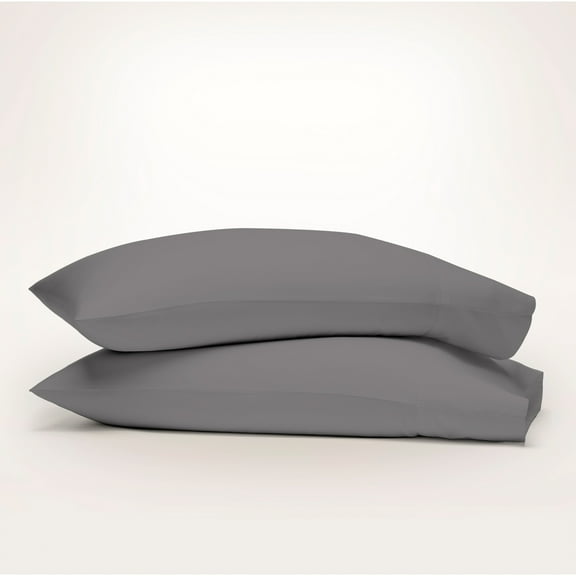 Purity Home 100% Organic Cotton Pillowcases, 300 Thread Count Percale, Breathable, Super Soft, & Cozy 2-Piece - King Dark Gray