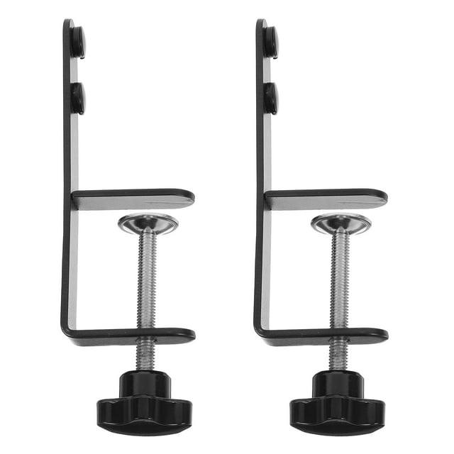 Miangastore Support de Panneau Perforé en Fer pour Bureau 2 Pcs 6.7X2.2X0.8In Noir Design Moderne Environnement Domestique