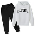 thumbnail image 4 of SUYIDA Kids Sweat Suits With Hood Boys Girls Tracksuit California Print Pullover Hoodie Jogger Sweatpants Set 2 Pieces Sweatsuit Solid Color Long Sleeve Hoodie Sweatsuit Set, 4 of 4