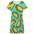 thumbnail image 3 of It's Taco Time! Women's Dress Short Sleeve Summer Sundress Summer Women Clothes, 3 of 7