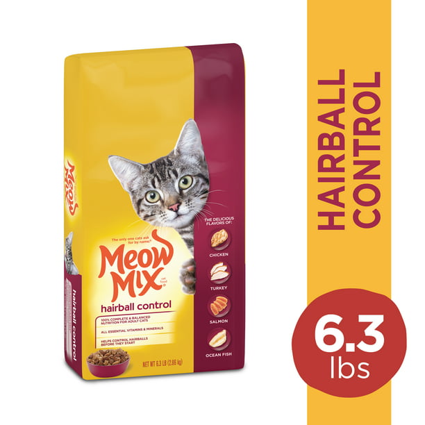 Meow Mix Hairball Control Cat Food, 6.3Pound