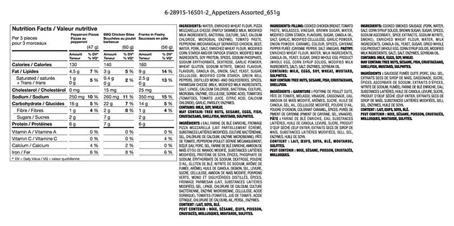 Great Value Frozen Trio Mini Collection Appetizers