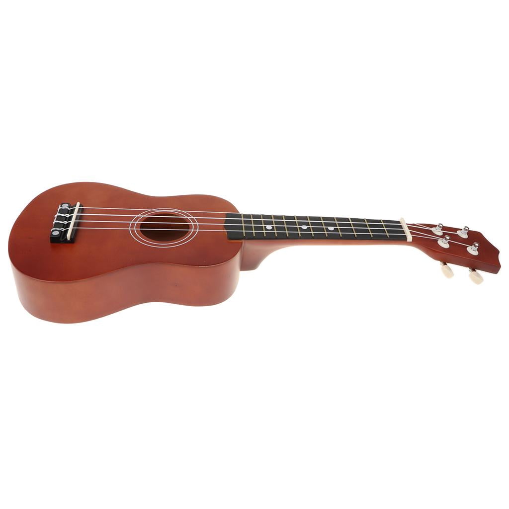 LeeQinersw 21 Inch Hawaiian Ukulele Guitar Wooden Stringed Instrument for Beginners, Colors Brown