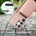 thumbnail image 7 of Compatible with Samsung Galaxy S24 Ultra Case Wallet with Credit Card Holder, Premium PU Leather Magnetic Clasp Kickstand Heavy Duty Protective Shock Absorbing Phone Cover for S24 Ultra, Rosegold, 7 of 7