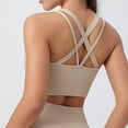 thumbnail image 4 of Plebaso Women's Strappy Sports Bra with Removable Pads Yoga Crisscross Back Padded Ladies Workout Bras, 4 of 5