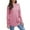 Pink, variant on qolati Women's Casual Long Sleeve Tops Fall Fashion Crew Neck Round Hem Loose T-Shirts Basic Tunic Tops with Thumb Holes