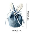 thumbnail image 3 of Taotanxi 5.5"X5" Blue Round Bottom Easter Bunny Ear Velvet Jewelry Basket Easter Candy Bags With Drawstring for Easter Party Decorations Cookie Snack Packing, 3 of 6