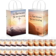 50 Pcs Christian Gift Bags Bulk with Handles Bible Verse Religious Baptism Paper Bags Gift for Men Women Church Party 5.91 x 3.15 x 8.27 Inches