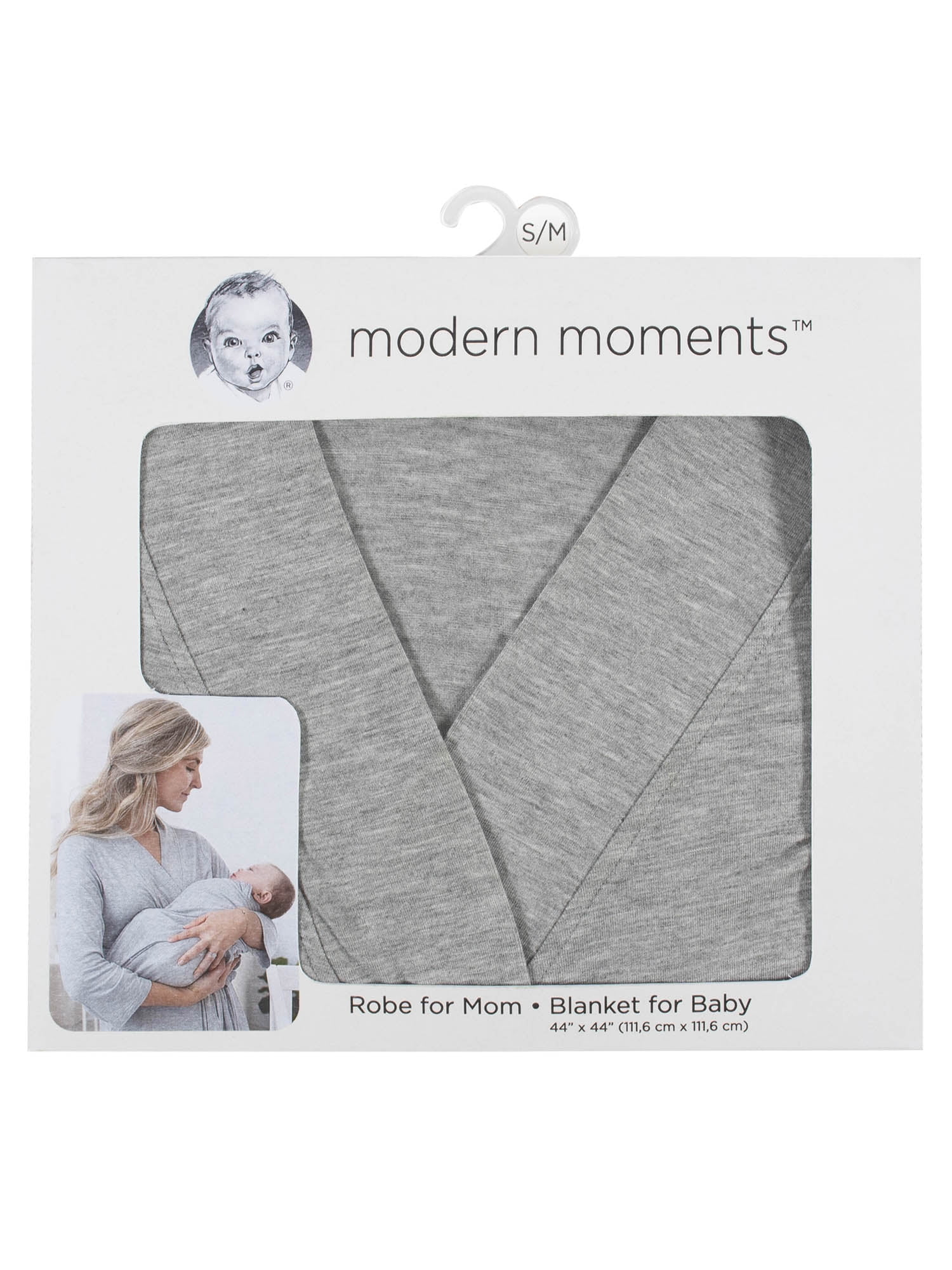 Modern Moments by Gerber Baby Boy or Girl Gender Neutral Matching Robe & Swaddle Blanket Set, 2-Piece