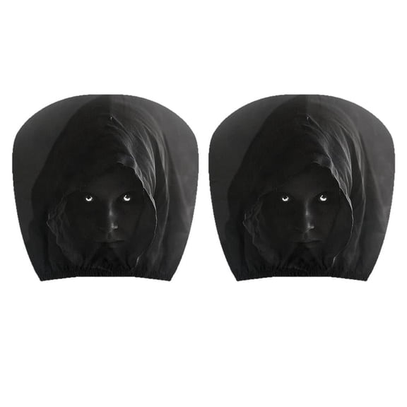 IFRINID Halloween Car Headrest Covers, 2 Pack Stretch Seat Headrest Protectors with Spooky Printed Design for Vehicle Interior Decor