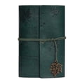 thumbnail image 2 of FURNIX Leather Journal Notebook,A6 Green Maple Leaf Ring Notebook (80 Sheets),Refillable Writing Journal Diary Planner,Scrapbook For Diy Memory Book,Gifts For Women,Men,Friends,Lover,Couple, 2 of 9