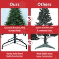 thumbnail image 2 of Soilhill Unlit Artificial Full Christmas Tree 7.5FT with 3280 PE PVC Tips, Premium Holiday Xmas Tree with Metal Hinges & Foldable Base for Home Office Party, Green, 2 of 8