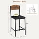thumbnail image 2 of Silla de Bar Alta con Respaldo Curvo - Tapizado en Piel Sintética, 300 lbs Capacidad, Marco de Metal, Marrón,2 sillas, 2 of 6