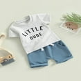 thumbnail image 3 of POINTERTECK Kid Pants Suit  Boy Short Sleeve Round Neck Letters Tops + Casual Street Drawstring Short Pants  Grey 2-3 Years, 3 of 8