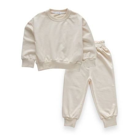 

WOLLED 1-10Y Boys Girls Sweater T-Shirt Outfit Kids Toddler Fall New Sweat Sweatshirt Suit Loose Casual Pullover Top +trousers Two-Piece