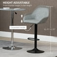 thumbnail image 5 of Homiyad Adjustable Bar Stools, Swivel Counter Height Barstools with Footrest and Back, PU Leather and Steel Round Base, for Kitchen Counter and Dining Room, Set of 2, Grey, 5 of 8