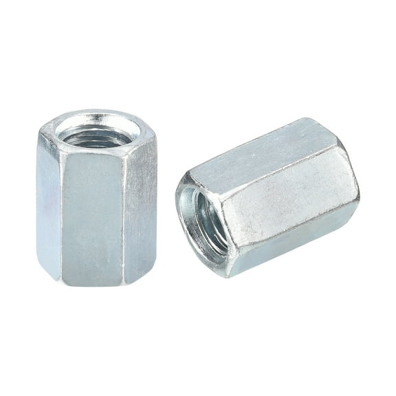 10pcs M10x14x20mm Coupling Nuts - Galvanized Carbon Steel Hex Threaded Rod Coupler for Furniture, Electronic, Industrial