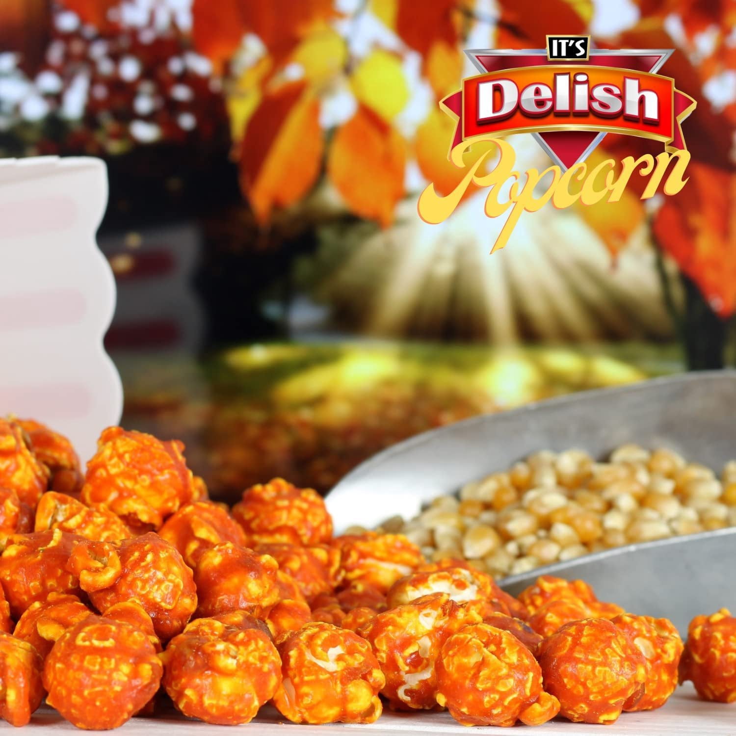 Gourmet Orange Flavored Popcorn by It's Delish  1 lb Bulk Bag  Air Popped Pop Corn Snack - Fruity Orange Themed Candy Confetti  Birthday Party, Events  Gluten Free, Vegan, Kosher