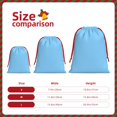 thumbnail image 2 of Super Soft Fabric Gift Bag Contraction Free Bag Mouth Pull Rope Design Red Ribbon Mouth For The Festival Light Blue Large, 2 of 8