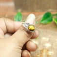 thumbnail image 3 of Natural Brown Tiger Eye Stone 925 Sterling Silver Ring Gift Jewelry for Women, 3 of 5