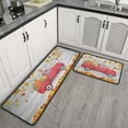 thumbnail image 5 of Red Truck Pumpkin Fall Kitchen Rugs Set 2Pcs Non Slip Kitchen Floor Rug and Mat Waterproof Kitchen Runner Rug Comfort Soft Standing Area Mat for Farmhouse Doormat Outdoor Harvest Decor 17"x48"+17"x24", 5 of 5