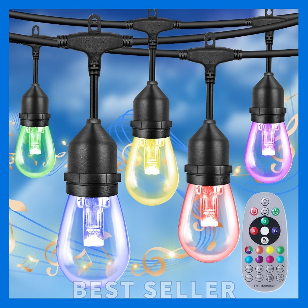 FMIX Color Changing Outdoor String Lights,24/48FTS RGB String Lights