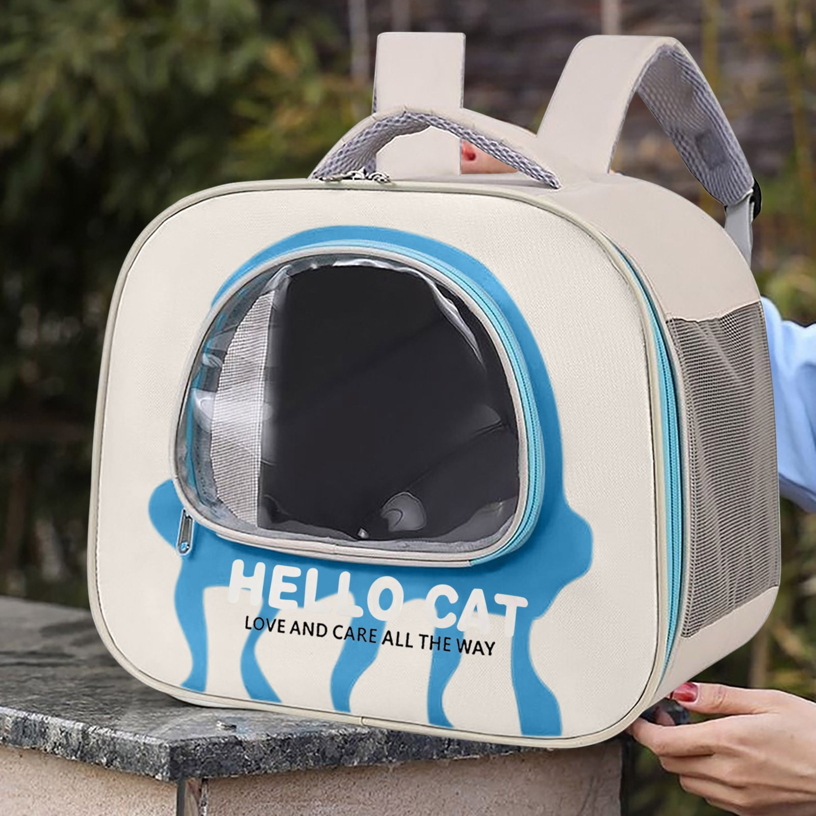 Pet Carrier Backpack, Breathable Portable Travel Bag, Waterproof Outdoor Dog Rucksack, Lightweight Ventilated Daypack for Hiking Camping Everyday