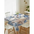thumbnail image 2 of Blue Starfish Coastal Rectangle Tablecloth, Eucalyptus Summer Nautical Shell Vintage Waterproof & StainResistant Tablecloth, Washable Oil-proof Table Cover for Dining/Party/Wedding/Buffet 52x70 In, 2 of 9