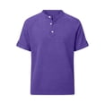 thumbnail image 3 of Klisyaur Fashion Tee Tops for Mens Short Sleeve with Button Casual Breathable Lightweight Comfortable Summer Basic Shirts, 3 of 5