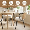 thumbnail image 7 of Daluvenix Rattan Dining Chairs Set of 2 Accent Chairs with Rattan Backrest & Teddy Fleece Fabric Cushion Black, 7 of 7
