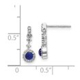 thumbnail image 3 of Auriga 14k White Gold Diamond Cabochon Sapphire Dangle Earrings for Women (L- 0.6 inch, W- 0.2 inch), 3 of 5