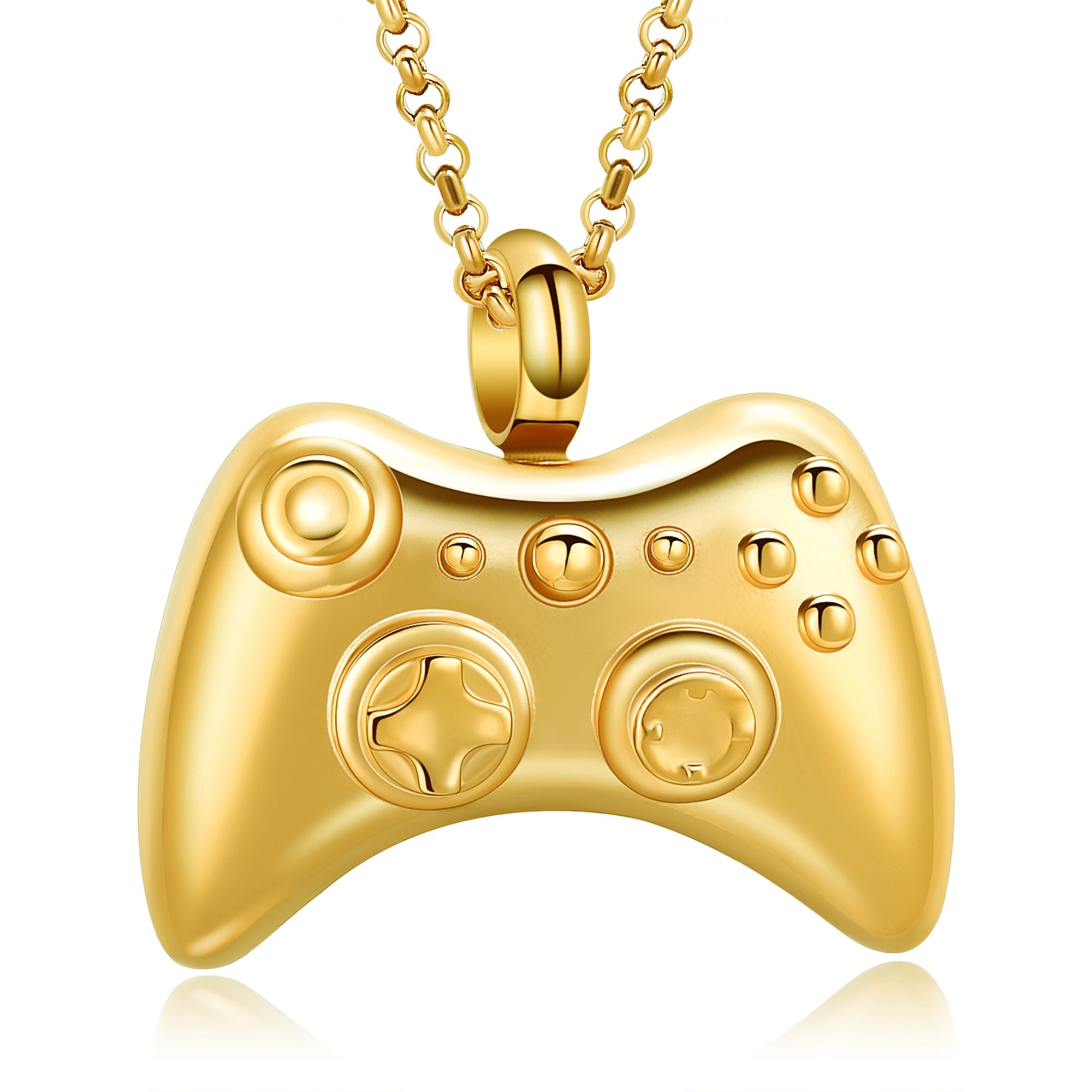 Stainless Steel Gamepad Urn Pendant Necklace for Cremation Ashes Keepsake Memorial Jewelry Necklace for Ashes of Loved One