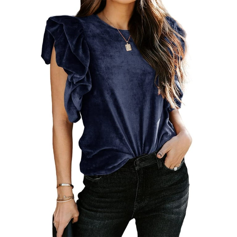 Walmart ruffle sale sleeve top