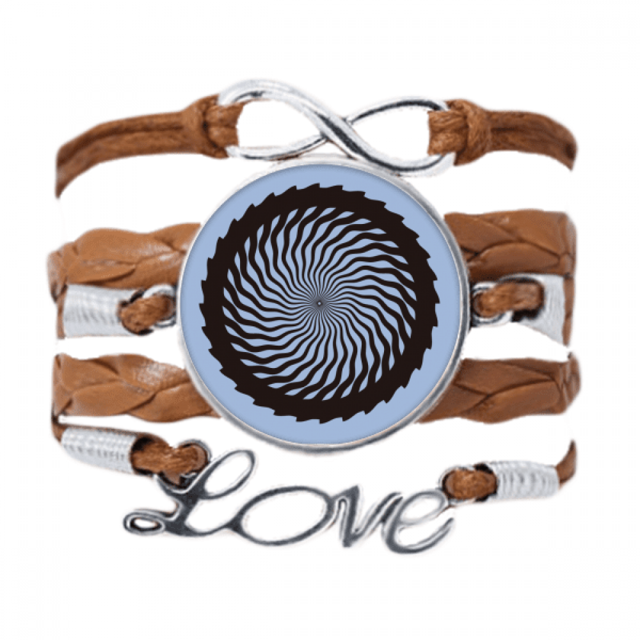 Línea de alucinaciones repetitiva Pulsera de cuero Negro trenzado pulsera de cuerda de amor Unbranded M