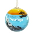 thumbnail image 2 of Tamaño personalizado logotipo decoración del árbol de Navidad bola de cristal bola de Navidad adornos pintados a mano Navidad, 2 of 4