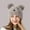 Grey, variant on Cute Bear Ears Plush Sherpa Beanie Windproof Cap Warm Animal Hat for Women (Grey M)